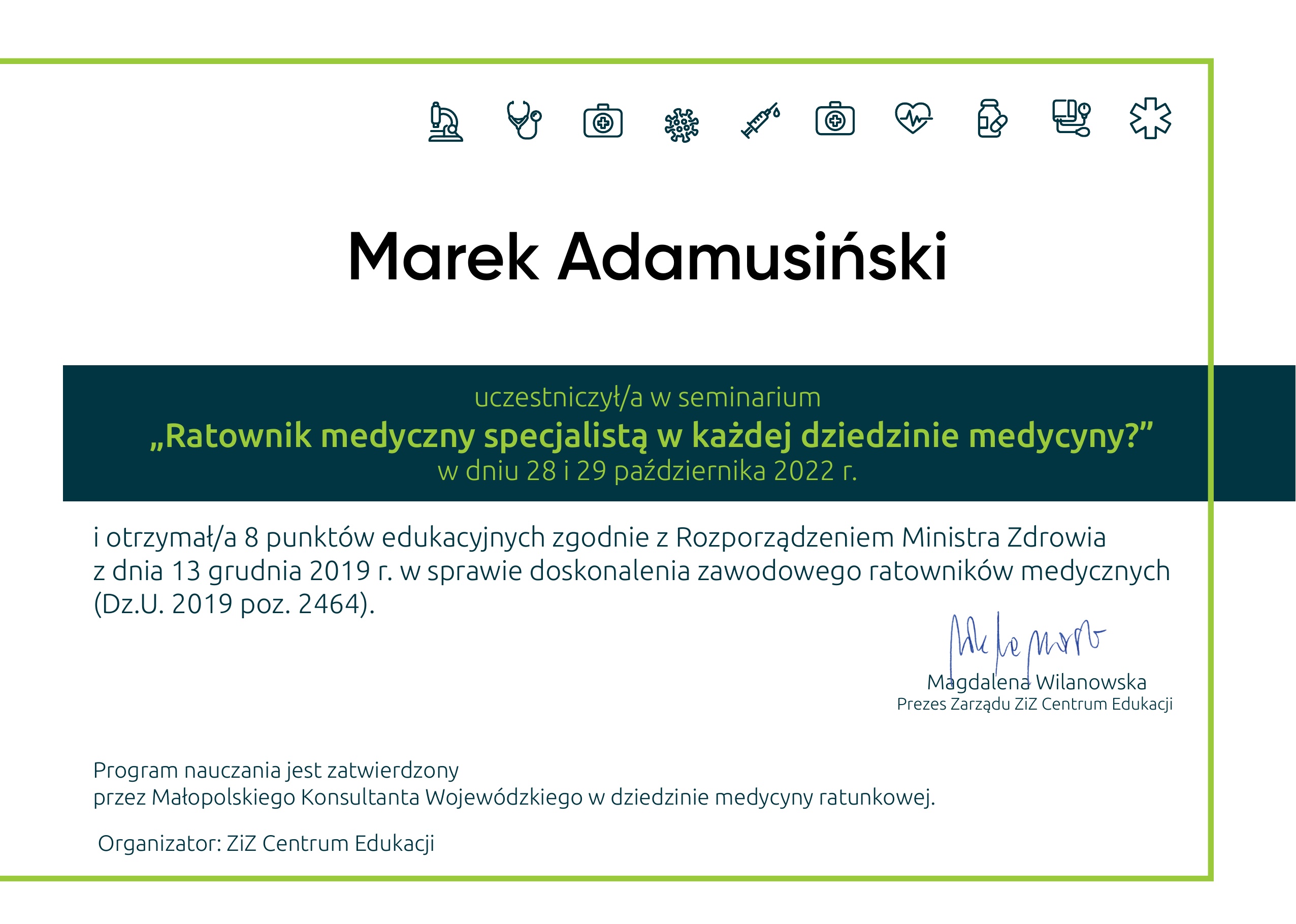 Ratownik medyczny specjalistą w każdej dziedzinie medycyny - 2022
