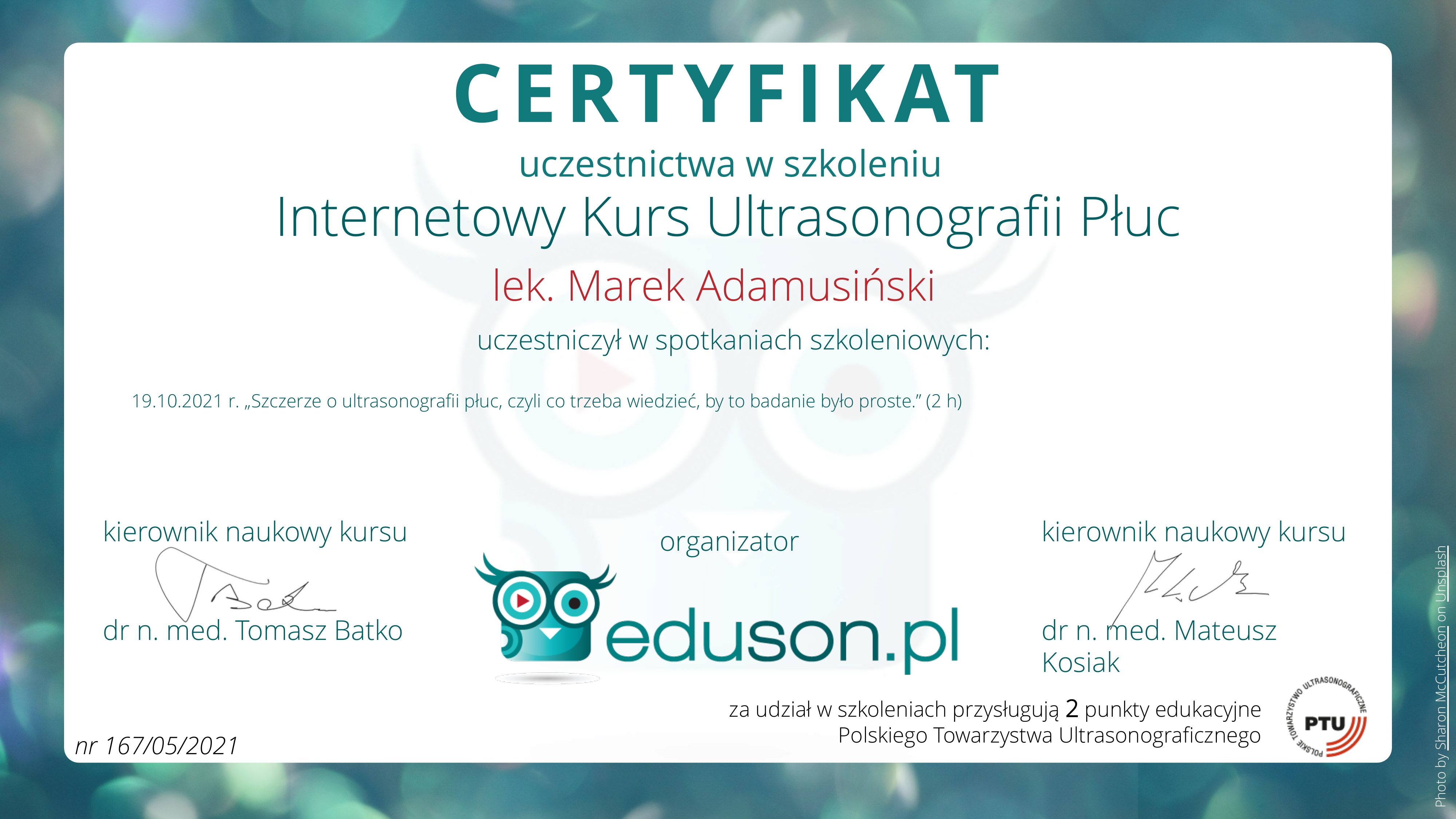 Kurs Ultrasonografii Płuc 2021