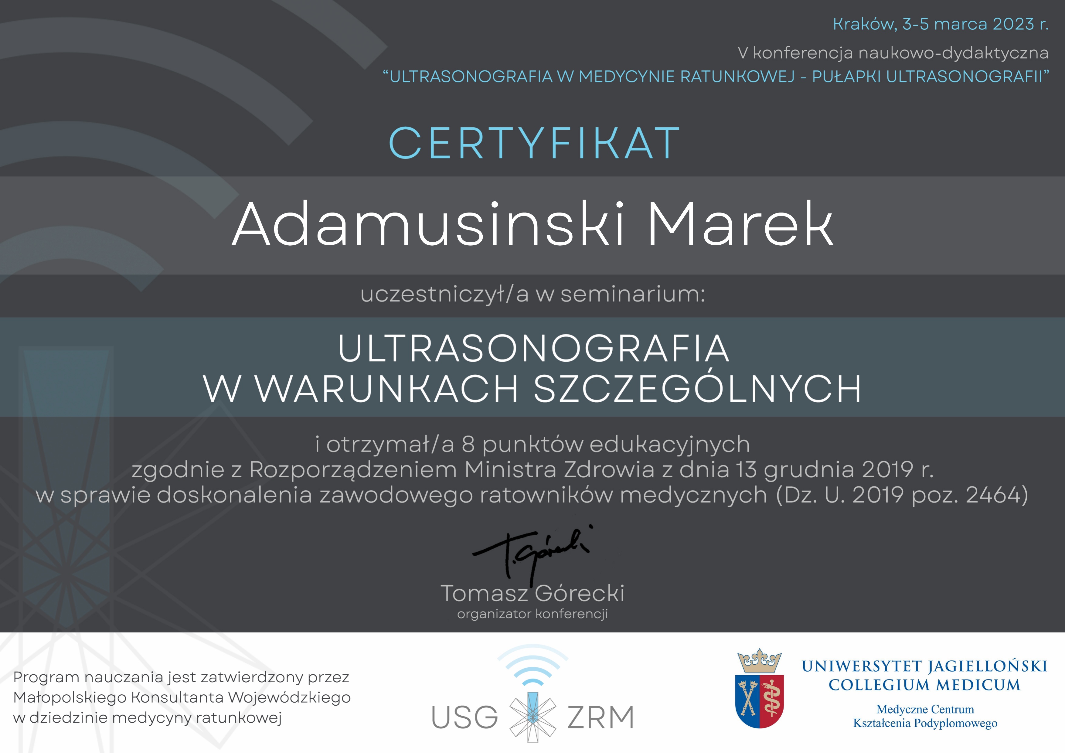 Ultrasonografia w warunkach szczególnych - 2023