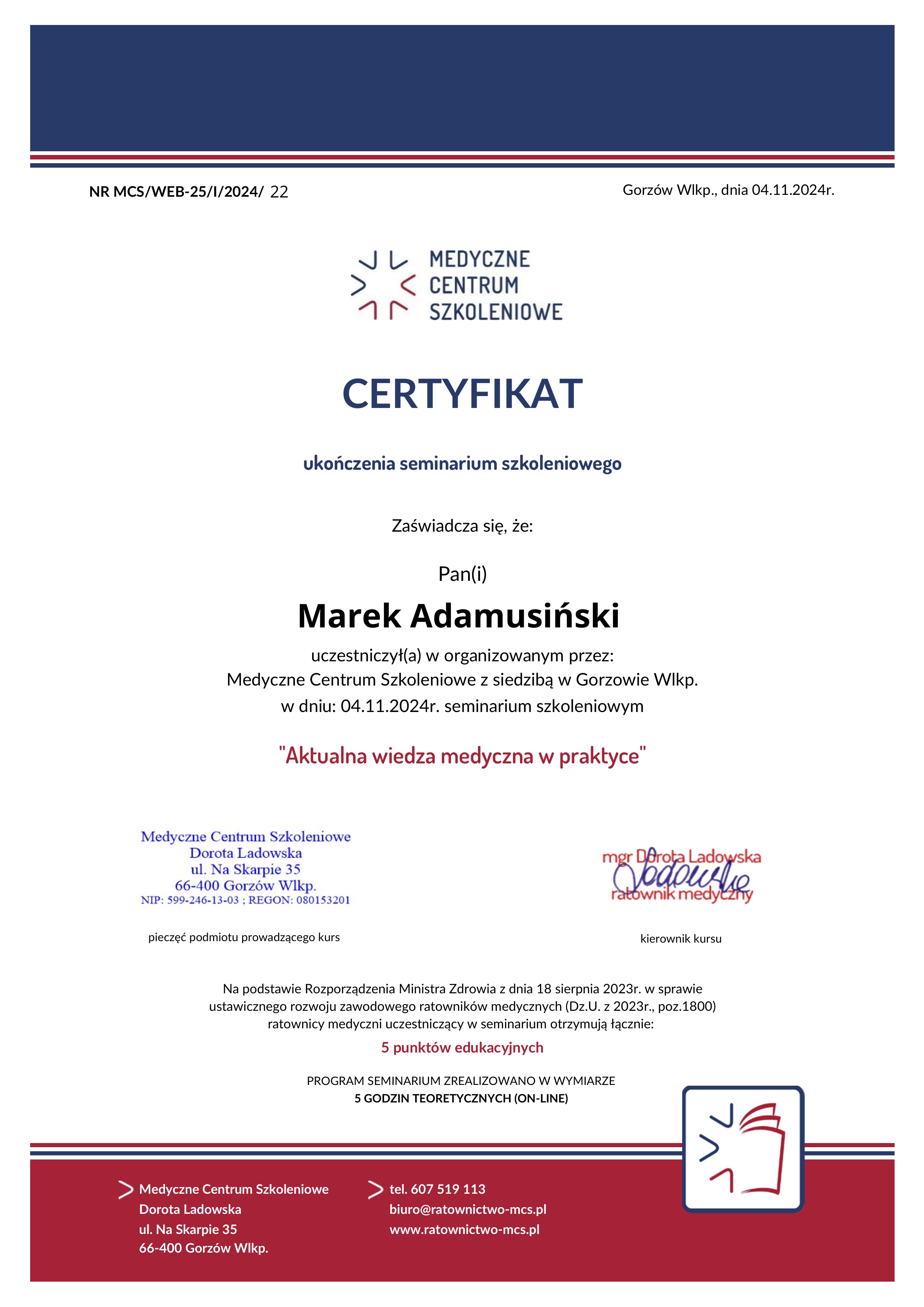 Aktualna wiedza medyczna w praktyce - 2024